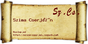 Szima Cserjén névjegykártya